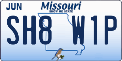 MO license plate SH8W1P