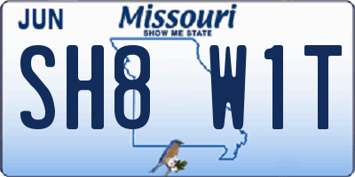 MO license plate SH8W1T