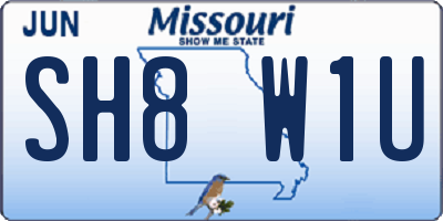 MO license plate SH8W1U