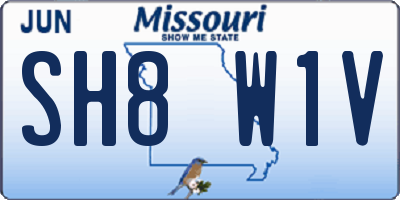 MO license plate SH8W1V