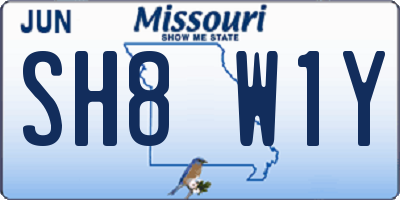 MO license plate SH8W1Y