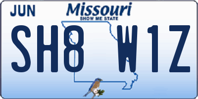 MO license plate SH8W1Z