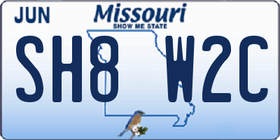 MO license plate SH8W2C