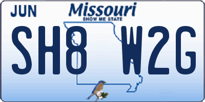 MO license plate SH8W2G
