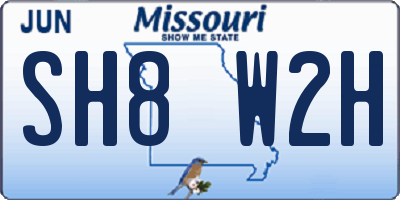 MO license plate SH8W2H