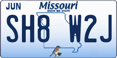 MO license plate SH8W2J