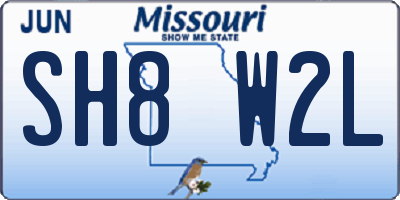 MO license plate SH8W2L
