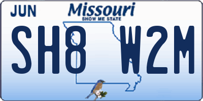 MO license plate SH8W2M