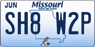 MO license plate SH8W2P