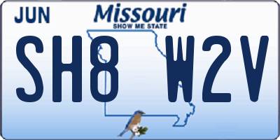 MO license plate SH8W2V