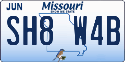 MO license plate SH8W4B