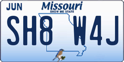 MO license plate SH8W4J