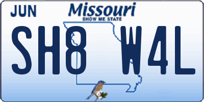 MO license plate SH8W4L