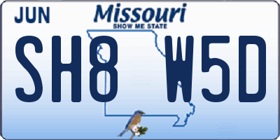 MO license plate SH8W5D