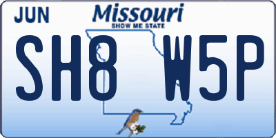 MO license plate SH8W5P
