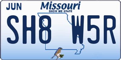 MO license plate SH8W5R