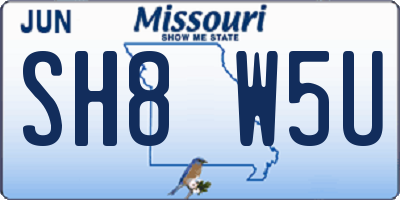 MO license plate SH8W5U