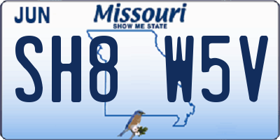 MO license plate SH8W5V