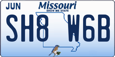 MO license plate SH8W6B