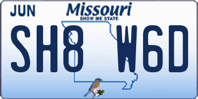 MO license plate SH8W6D