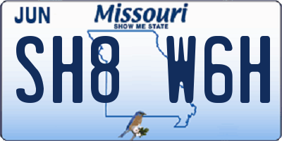 MO license plate SH8W6H