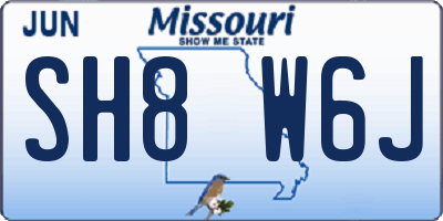 MO license plate SH8W6J