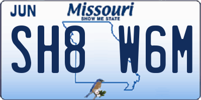 MO license plate SH8W6M