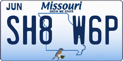 MO license plate SH8W6P