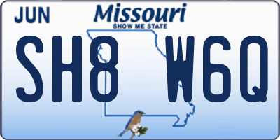 MO license plate SH8W6Q