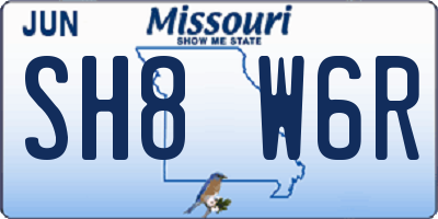 MO license plate SH8W6R