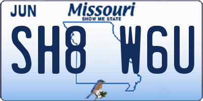 MO license plate SH8W6U