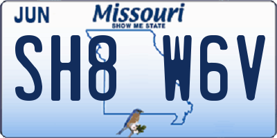 MO license plate SH8W6V