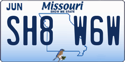 MO license plate SH8W6W