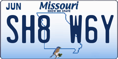 MO license plate SH8W6Y