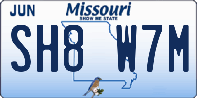 MO license plate SH8W7M