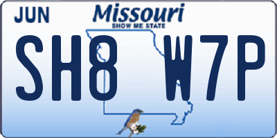 MO license plate SH8W7P