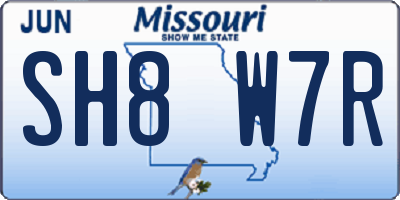 MO license plate SH8W7R
