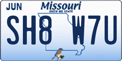 MO license plate SH8W7U