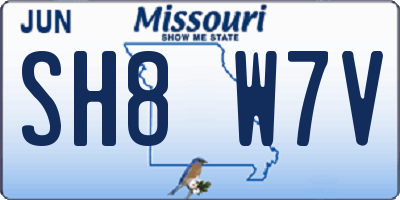 MO license plate SH8W7V