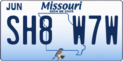 MO license plate SH8W7W