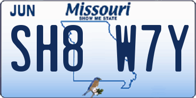 MO license plate SH8W7Y