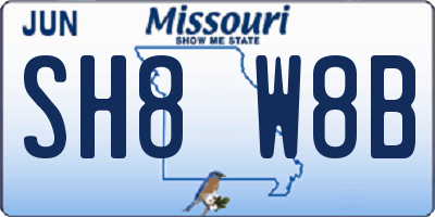 MO license plate SH8W8B