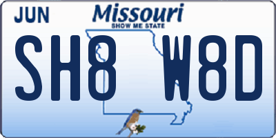 MO license plate SH8W8D