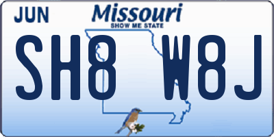 MO license plate SH8W8J