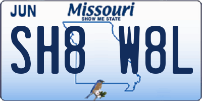 MO license plate SH8W8L