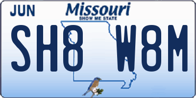 MO license plate SH8W8M