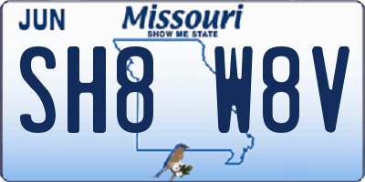 MO license plate SH8W8V