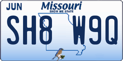 MO license plate SH8W9Q