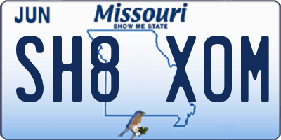 MO license plate SH8X0M