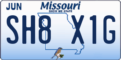 MO license plate SH8X1G